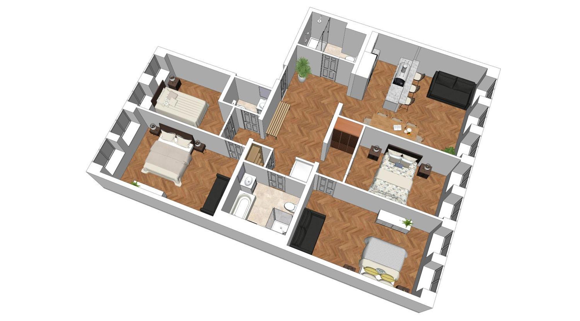 Appartement Flatista Homes - Station - 4 Br *